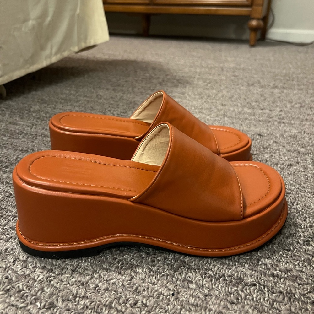 Brown, Peche Brand Platforms, size 7.5